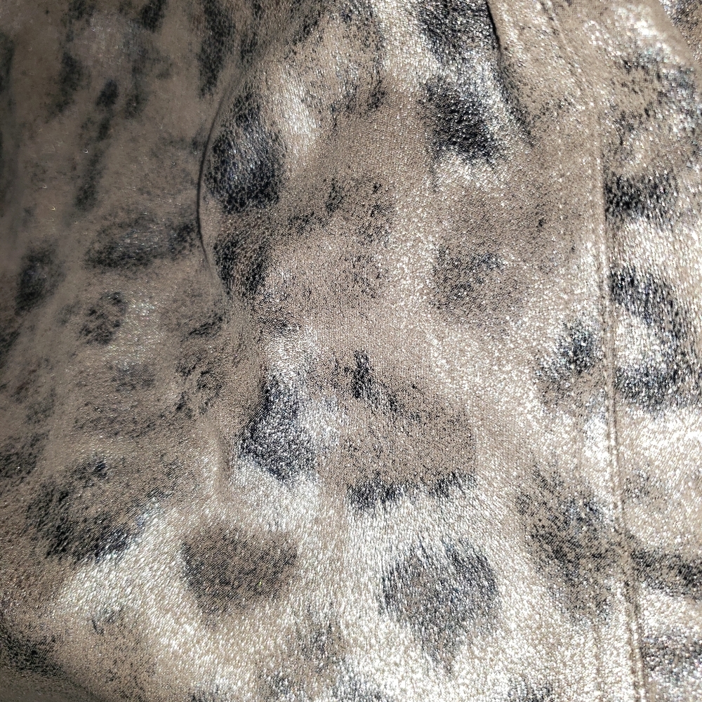 Peck & Peck Leopard Print Faux Suede Open Draped … - image 8